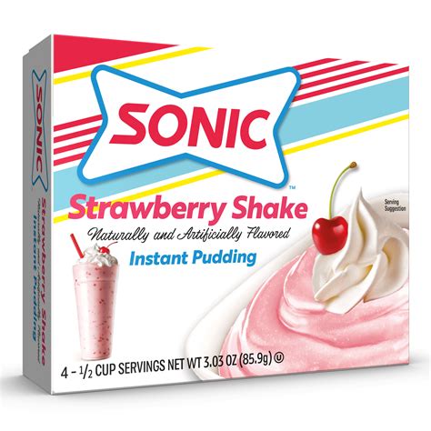 Sonic Strawberry Shake Instant Pudding Mix, 4 Servings, 3.03 oz Cardboard Box - Walmart.com