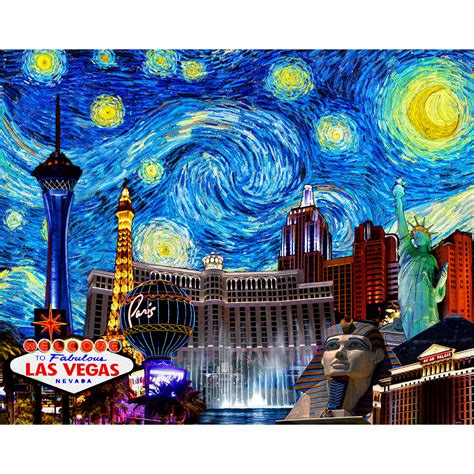Las Vegas Starry Night - Canvas Print - Night Light Designs