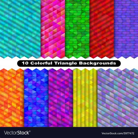 Colorful triangle background set Royalty Free Vector Image