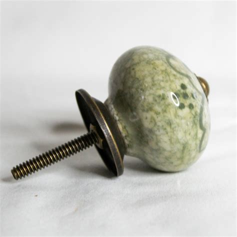 Green Ceramic Knob - The Guilded Lily Trading Co.