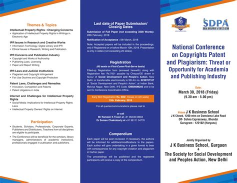 National Conference on “Copyrights Patent and Plagiarism: Threat or Opportunity for Academia and ...
