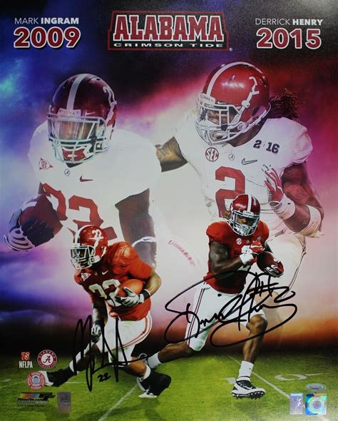 Derrick Henry & Mark Ingram Signed Alabama Crimson Tide 16×20 Photo TRI ...