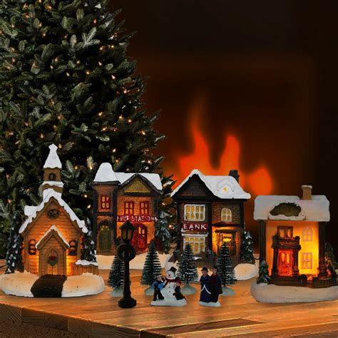 12 x Christmas Village Model LED Light Up Lighting Decorations Battery Operated | eBay