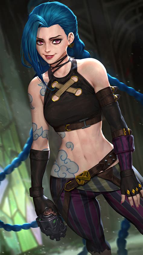 1440x2560 Arcane Jinx League Of Legends Fanart Samsung Galaxy S6,S7 ...