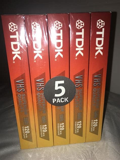 Sealed Pack of 5 VHS Tapes TDK Revue Premium Quality 6 Hrs ea T-120 Video Tape | eBay | Locker ...