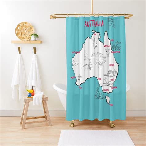 "Map of Australian continent with hand drawn places, elements and ...