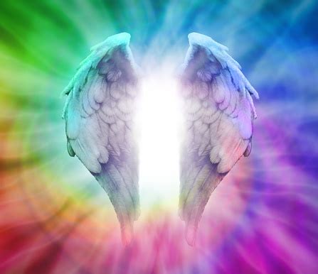 Angel Wings On Rainbow Spiral Stock Photo - Download Image Now - Angel ...