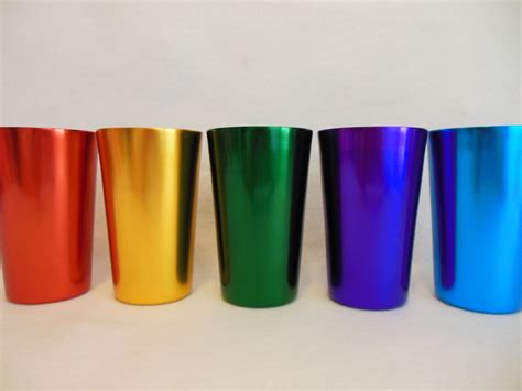 VINTAGE ALUMINUM Cups ... Colored Aluminum ... Tumbers