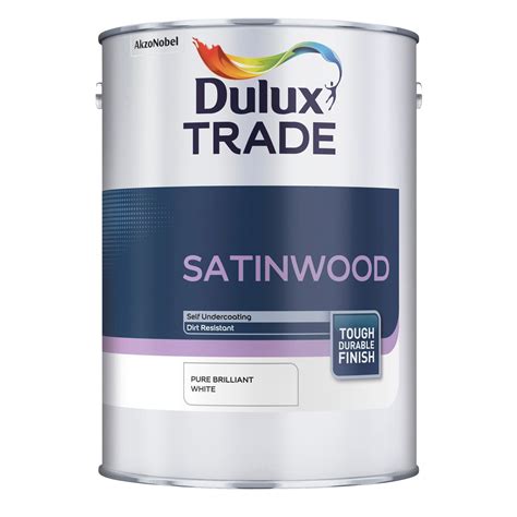 Dulux Trade Interior Brilliant White Satinwood Multipurpose Paint 5L ...