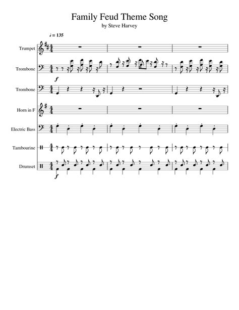 Family Feud Theme Song Sheet music for Trumpet, Trombone, French Horn ...