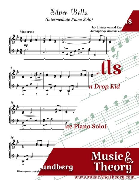 Silver Bells Intermediate Piano Sheet Music | MusicAndTheory.com