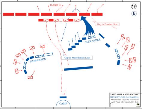 Map of the Battle of Gaugamela - Alexander's Attack (Illustration) - World History Encyclopedia