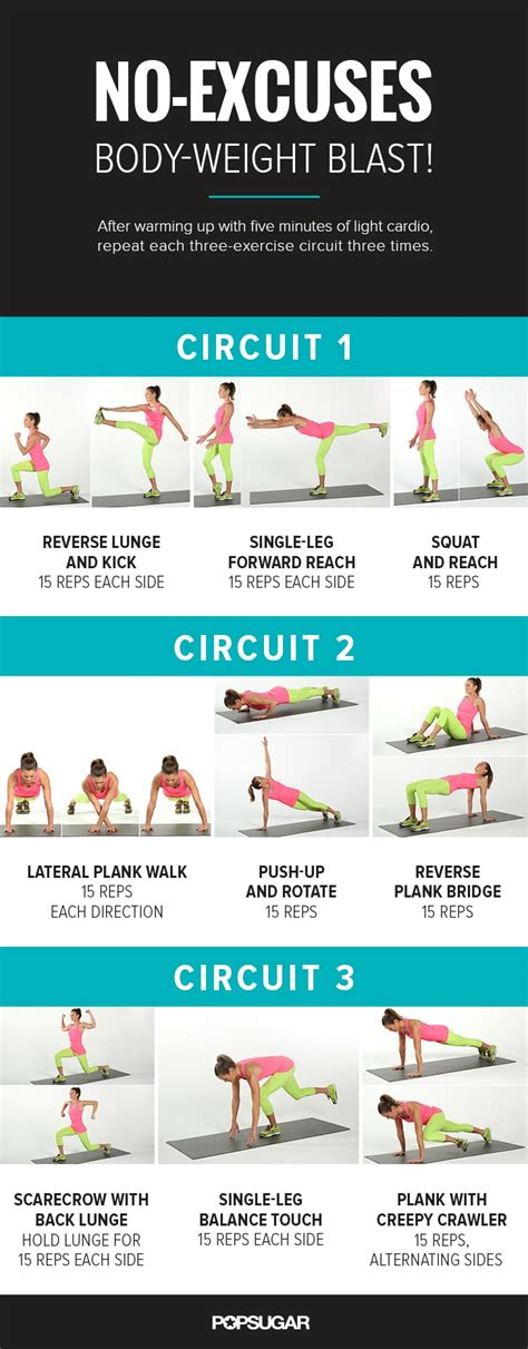 Printable No-Equipment Workout | POPSUGAR Fitness