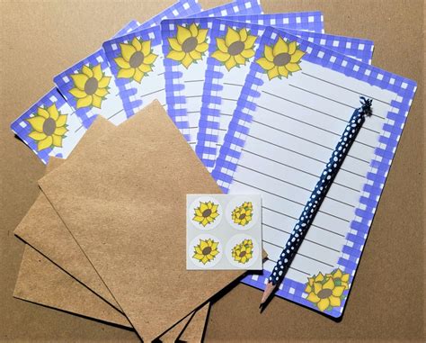 Sunflower Stationery Set Sunflower Stationary Set Cute | Etsy