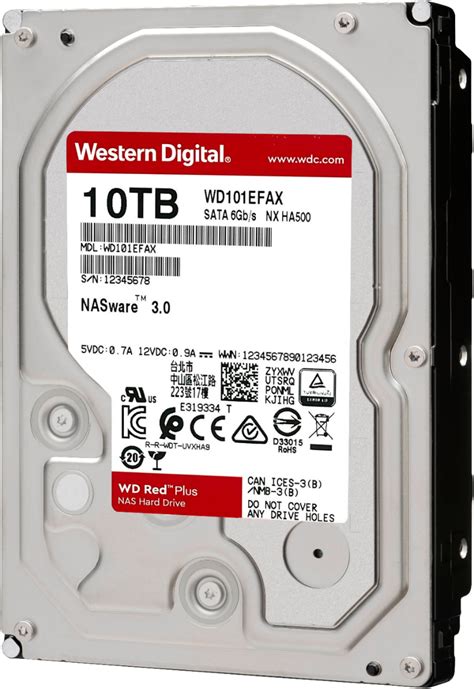 Best Buy: WD Red Plus 10TB Internal SATA NAS Hard Drive for Desktops WDBAVV0100HNC-WRSN