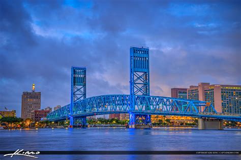 Jacksonville Skyline Florida Main Street Bridge Night | HDR Photography ...