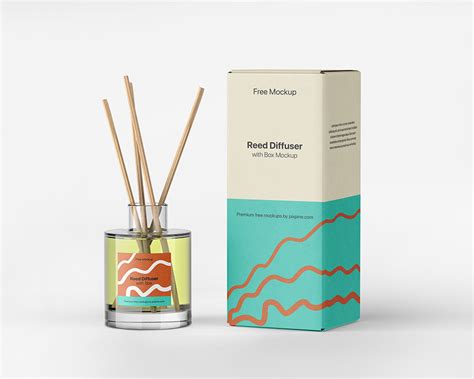 Reed Diffuser with Box Mockup | Free PSD Templates