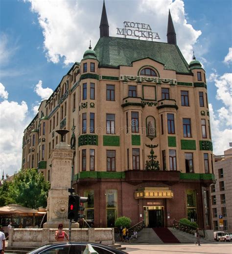 Terazije Fountain and Hotel Moskva in City Center of Belgrade, Serbia Editorial Stock Image ...