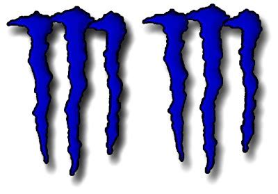 x2 Stickers / Decals Monster Energy small 80mm blue | eBay