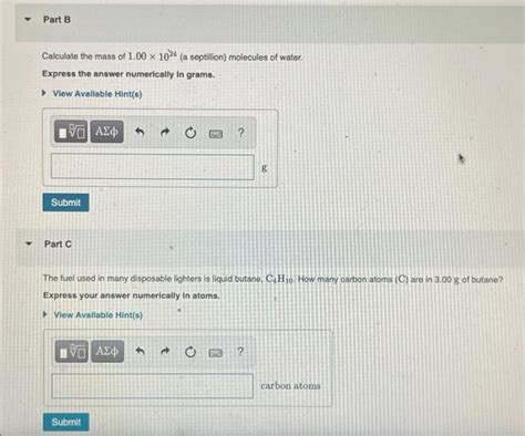 Solved Part B Calculate the mass of 1.00 x 10(a septillion) | Chegg.com