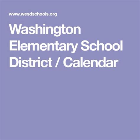 Washington Elementary School District / Calendar | Washington ...