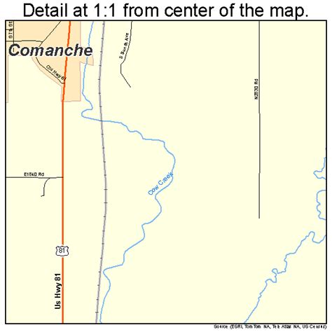 Comanche Oklahoma Street Map 4016450