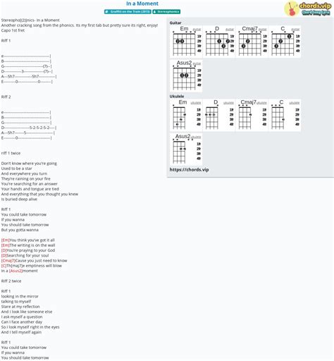 Chord: In a Moment - Stereophonics - tab, song lyric, sheet, guitar ...