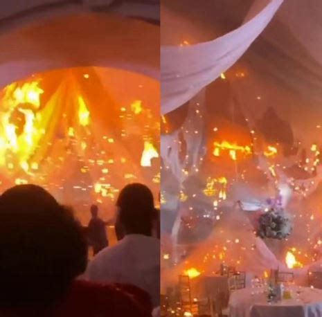 Panic As Fire Breaks Out During Wedding Reception In Lagos (Video)