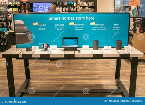 Amazon echo units editorial photo. Image of stand, alexa - 141661546