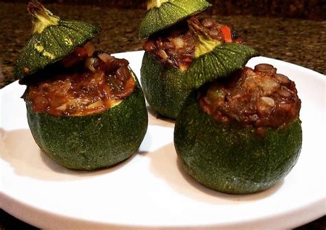 Recipe: Appetizing Stuffed Round Zucchini