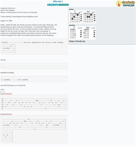 Chord: Who Am I - tab, song lyric, sheet, guitar, ukulele | chords.vip