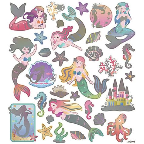 Creativ, Sticker Sheet, Mermaids, 16,5 x 15 cm, 32 Stickers, 1 Sheet #Creativ | Mermaid sticker ...