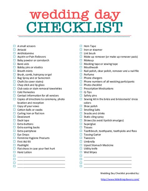 Backyard Wedding Checklist