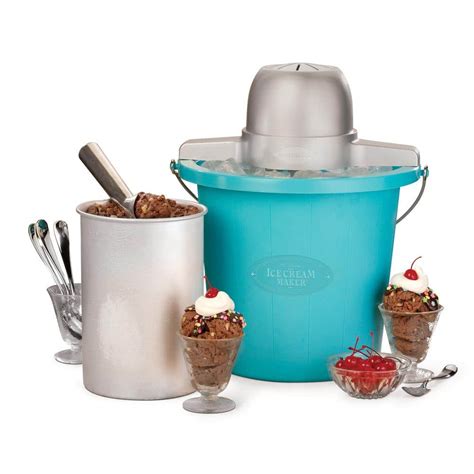 Nostalgia 4 Qt. Electric Ice Cream Maker with Easy-Carry Handle PICM4BG ...