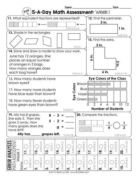 3rd Grade Weekly Math Assessments • Teacher Thrive