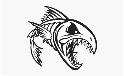 Walleye Vector Jumping - Skeleton Fish Drawing, HD Png Download , Transparent Png Image - PNGitem