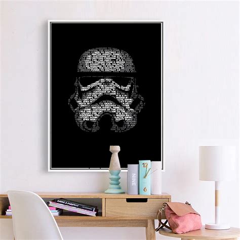 Stormtrooper Star Wars Wall Art Canvas Movie Posters and Prints Black White Painting Wall ...