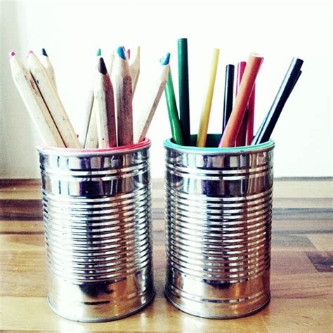 DIY homemade child safe pencil crayon pen tin can foam sheet holder | Diy pencil holder, Pencil ...