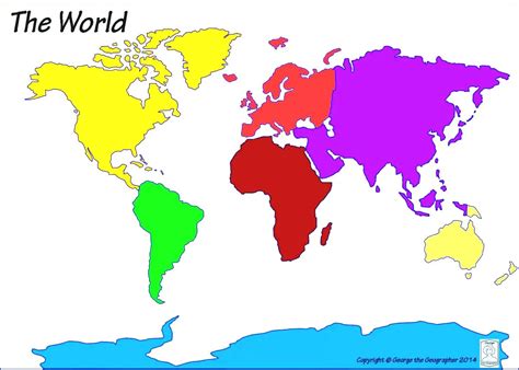 Blank Map Of The World With Continents And Oceans - World Map Black And White