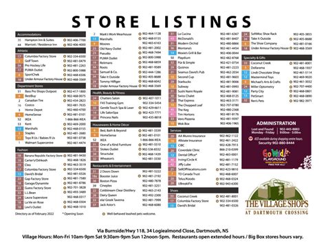 Printable Map & Store Listing | Dartmouth Crossing