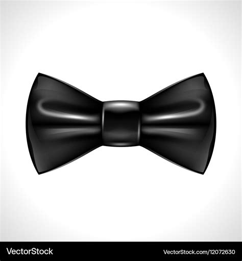 Realistic black bow tie on white background Vector Image