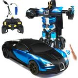 Ficcug Remote Control Transforming Car Robot Toys,2.4GHz 1/14 Scale Transform RC Racing Cars ...