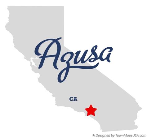 Map of Azusa, CA, California