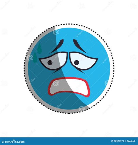 Concerned cartoon face stock illustration. Illustration of lines - 88979379