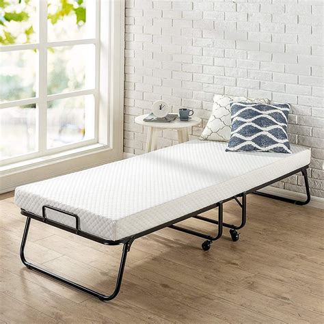 Folding Guest Bed Frame with 4 Inch Comfort Foam Mattress | Folding ...