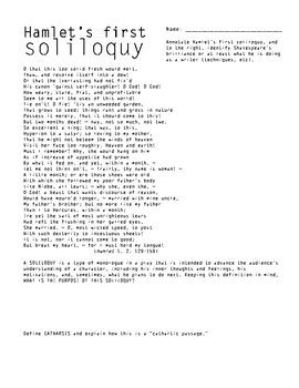 Hamlet Soliloquy #1 Analysis by BNeal Doing English Like a G | TPT