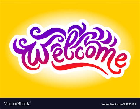 Hand drawn welcome logo Royalty Free Vector Image