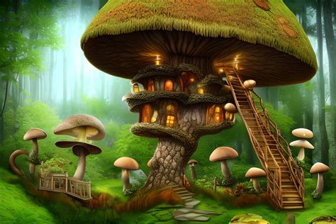 Mushroom Forest Background Graphic by Craftable · Creative Fabrica