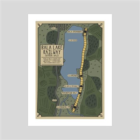 Bala Lake Railway Illustrated Map, an art print by Harry Todhunter - INPRNT