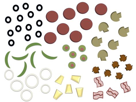 Pizza toppings clipart - Clipground